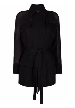 Ferragamo tie-fastening shirt jacket - Black
