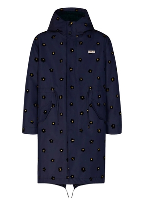 Marni Draft Flower parka coat - Blue