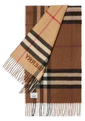 Burberry two-tone checked cashmere scarf - Brown