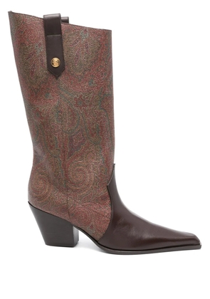 ETRO 60mm paisley-jacquard leather shoes - Brown