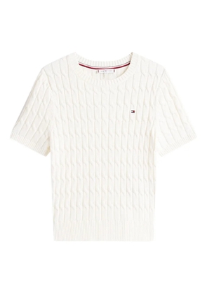 Tommy Hilfiger cable-knit short-sleeve T-shirt - Neutrals