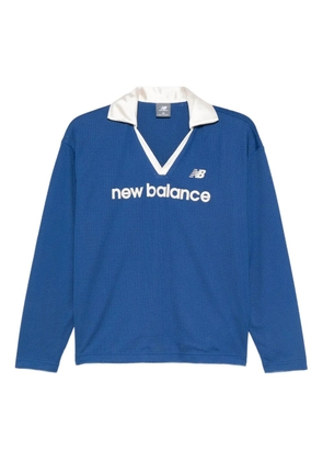 New Balance logo-embroidered V-neck T-shirt - Blue