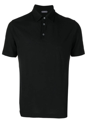 Zanone short-sleeve cotton polo shirt - Black