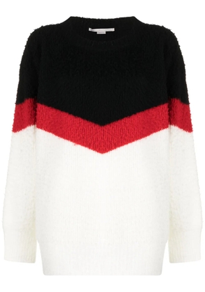 Stella McCartney chevron-striped chunky-knit jumper - White