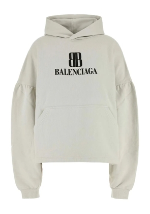 Balenciaga balloon-sleeve logo hoodie - Neutrals
