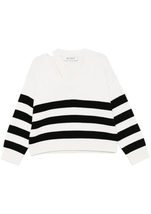 Róhe deconstructed V-neck sweater - White