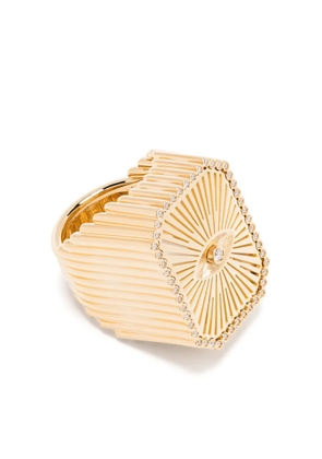 Marie Lichtenberg 18kt yellow gold Eye Scap diamond signet ring