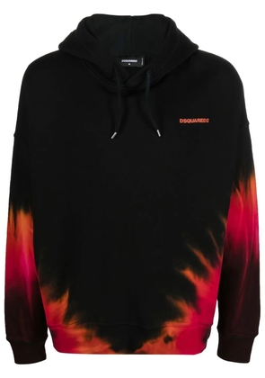 DSQUARED2 tie-dye long-sleeve hoodie - Black