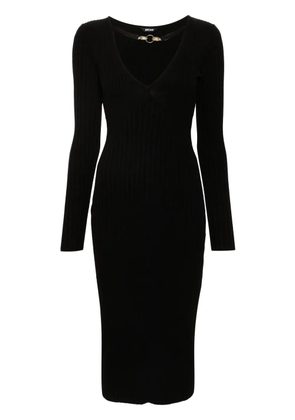 Just Cavalli V-neck knitted midi dress - Black