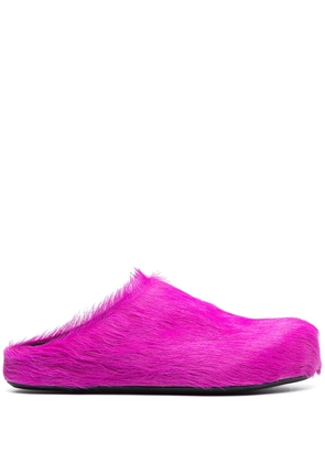 Marni Fussbet Sabot calf-hair slippers - Purple