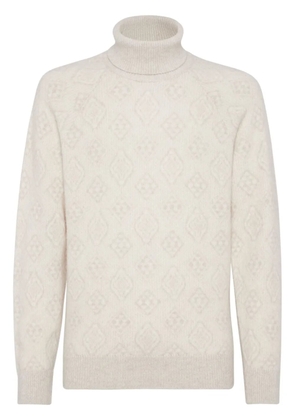 Brunello Cucinelli roll-neck long-sleeve jumper - White