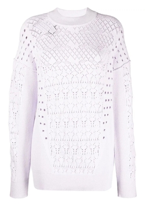 The Attico open-knit crew-neck jumper - Purple