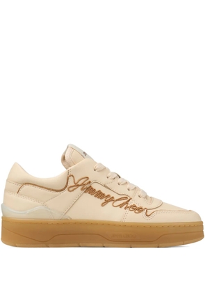 Jimmy Choo Florent embroidered leather sneakers - Neutrals
