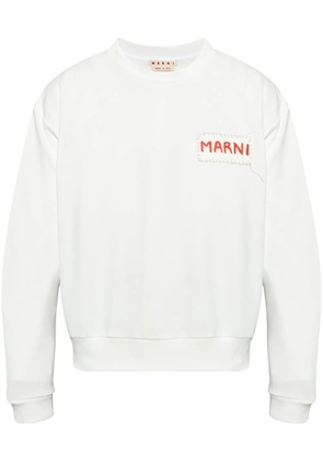 Marni logo-print cotton sweatshirt - White