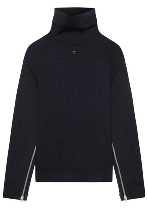 Courrèges oversized mock-neck sweater - Black