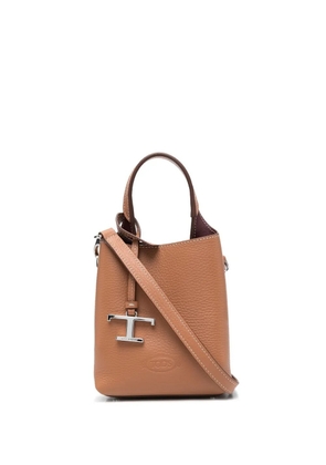 Tod's logo-plaque tote bag - Brown