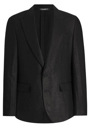 Dolce & Gabbana linen single-breasted blazer - Black
