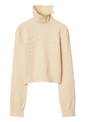 Burberry warped houndstooth jacquard jumper - Neutrals