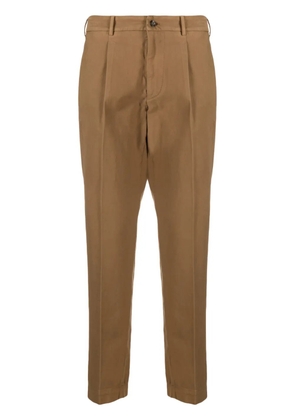 Dell'oglio pleated cotton-blend tapered trousers - Brown
