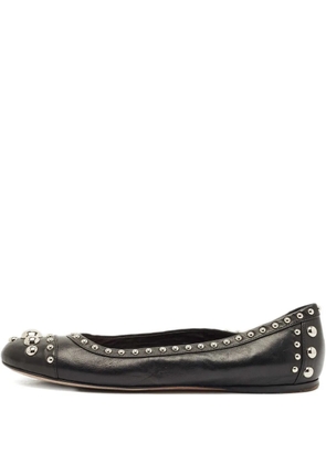 Prada Pre-Owned studded leather ballet flats - Black