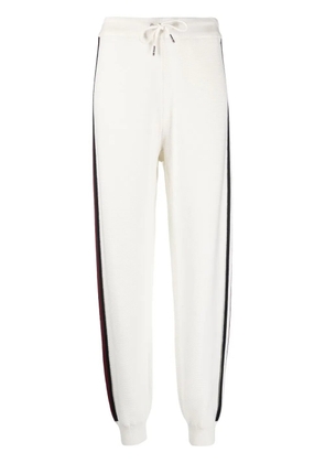 Tommy Hilfiger side-stripe cotton track pants - White