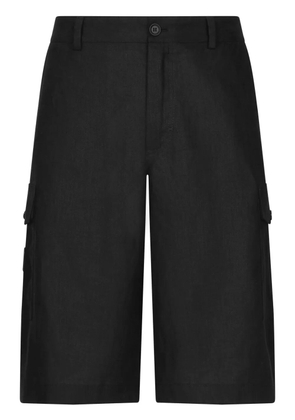 Dolce & Gabbana straight-leg linen cargo shorts - Black