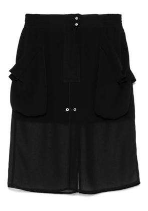 PINKO sheer-panels midi skirt - Black