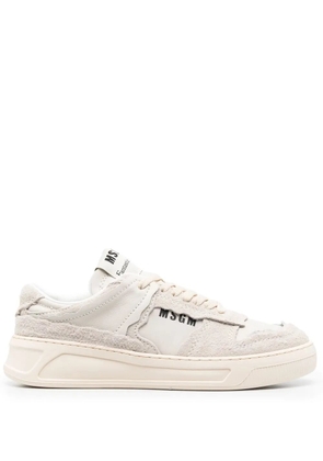 MSGM logo-print leather sneakers - Neutrals