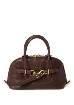 Miu Miu Aventure leather tote bag - Brown