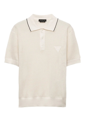 Prada Silk and cotton polo shirt - Neutrals
