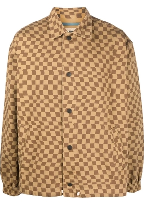 INCOTEX RED X FACETASM graphic-print shirt jacket - Brown