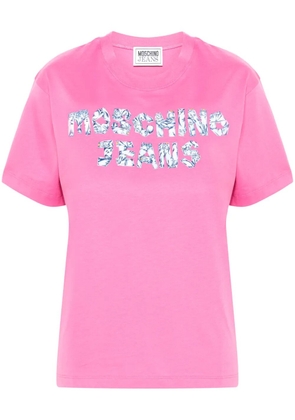 MOSCHINO JEANS logo-print T-shirt - Pink