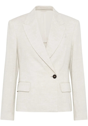 Brunello Cucinelli Monili-embellished blazer - Neutrals