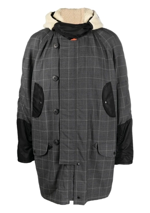 Junya Watanabe MAN checked patchwork coat - Grey