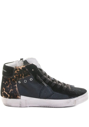 Philippe Model Paris leopard-print high-top sneakers - Black