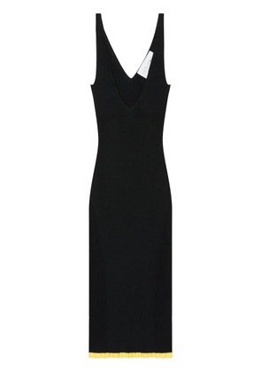 AZ FACTORY x Ester Manas V-neck ribbed midi dress - Black