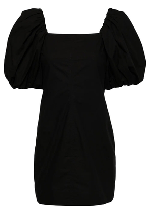 GANNI poplin-texture organic-cotton minidress - Black