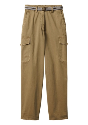 Miu Miu garment-dyed cotton trousers - Green