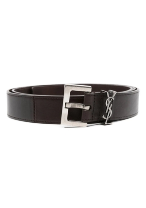 Saint Laurent Cassandre leather belt - Brown