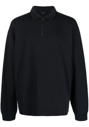 Vince zip-detail cotton sweatshirt - Blue
