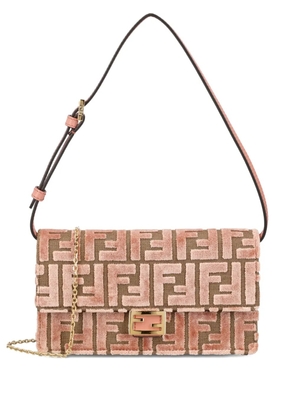 FENDI medium Baguette jacquard-velvet shoulder bag - Pink
