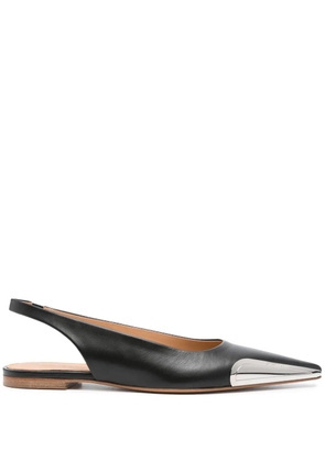 Off-White Allenframe leather ballerina shoes - Black