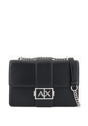 Armani Exchange logo-plaque crossbody bag - Black