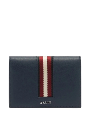 Bally ribbon logo leather passport case - Blue