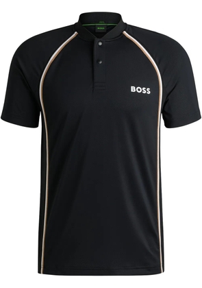 BOSS logo-print polo shirt - Black