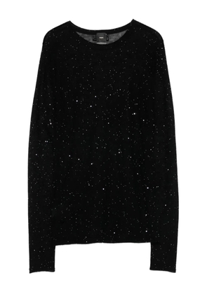 PINKO glitter-embellished long-sleeve top - Black