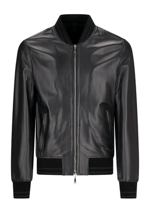 Tagliatore leather bomber jacket - Black