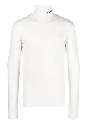 Jil Sander logo-print roll-neck jumper - Neutrals
