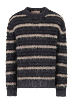 Marni striped fluffy sweater - RGN77 ANTIQUE SILVER