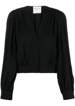 Forte Forte gathered moroccan-crêpe shirt - Black